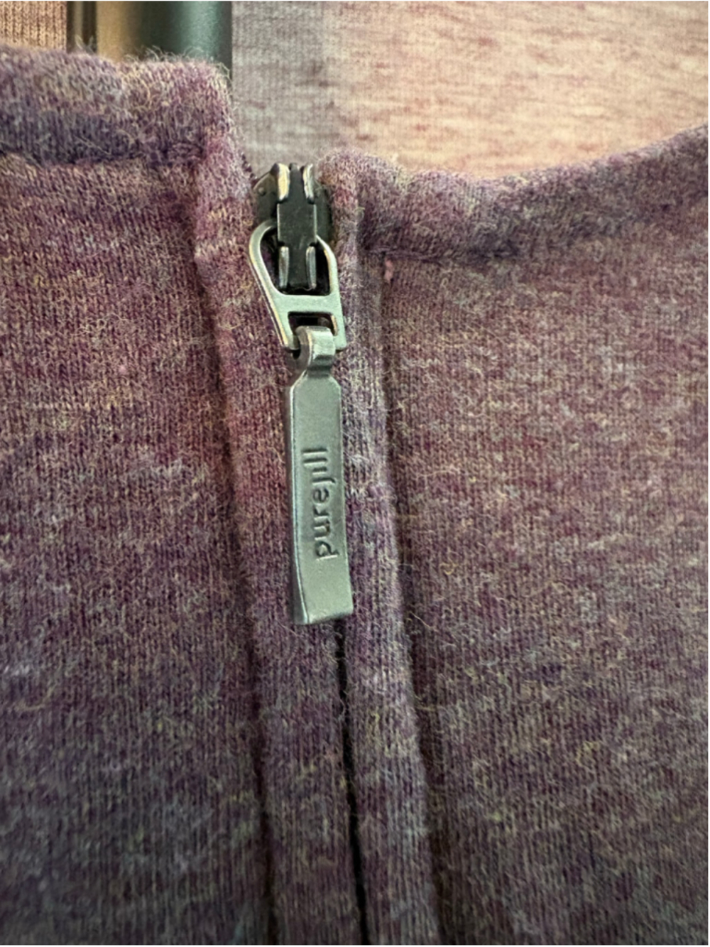 J.Jill Pure Jill Full Zip Cardigan Jacket Heather Purple Cotton Knit Size S - Picture 2 of 9